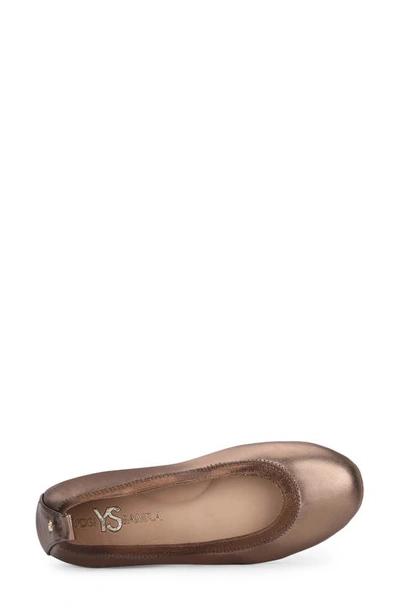 Shop Yosi Samra Samara Foldable Ballet Flat In Bronze