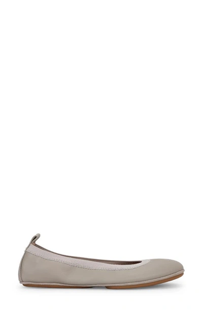 Shop Yosi Samra Samara Foldable Ballet Flat In Simply Taupe Leather