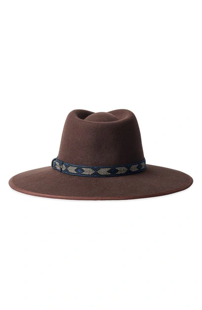 Shop Brixton Jo Felted Wool Rancher Hat In Deep Brown