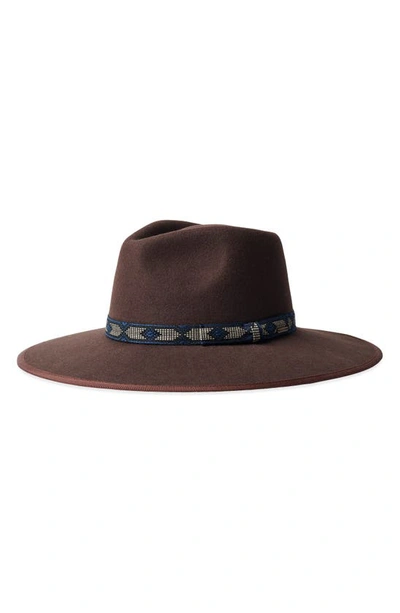 Shop Brixton Jo Felted Wool Rancher Hat In Deep Brown