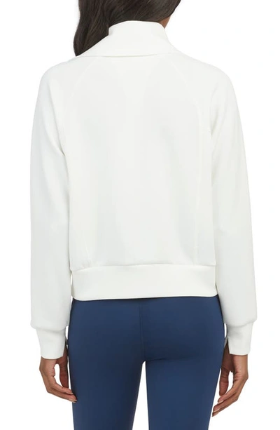 Shop Spanx Airessentials Half Zip Sweatshirt In Powder