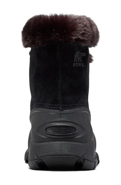 Shop Sorel Snow Angel Faux Fur Detail Waterproof Boot In Black