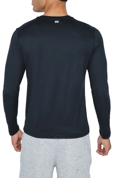 90 Degree By Reflex Cationic Heather Long Sleeve Shirt In Black