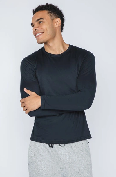90 Degree By Reflex Cationic Heather Long Sleeve Shirt In Black