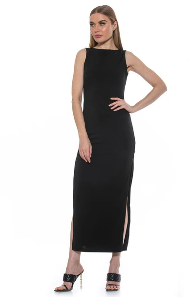 Shop Alexia Admor Violet Sleeveless Crewneck Maxi Dress In Black