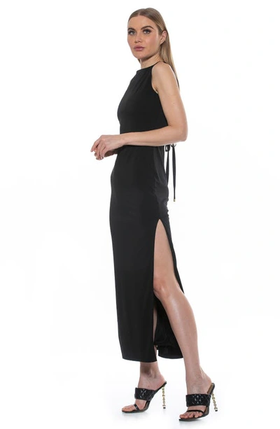 Shop Alexia Admor Violet Sleeveless Crewneck Maxi Dress In Black