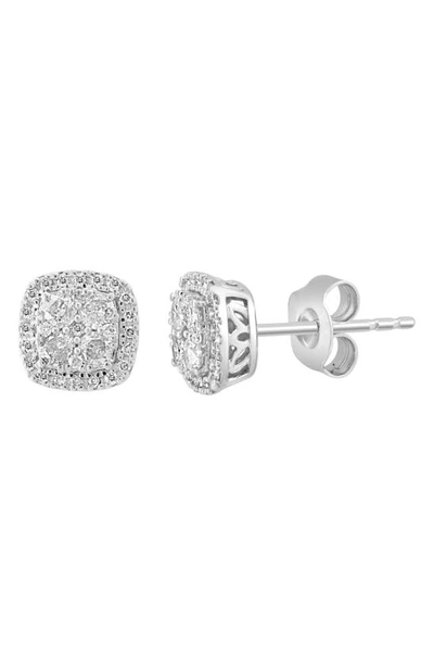 Effy Sterling Silver Diamond Stud Earrings In White