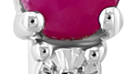 Effy Sterling Silver Ruby & Diamond Hoop Earrings In Red