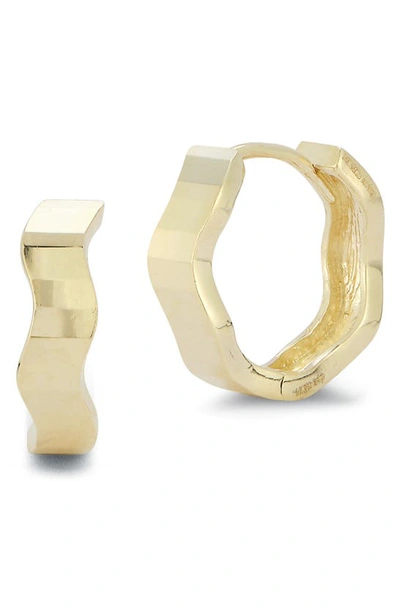 Shop Ember Fine Jewelry 14k Yellow Gold Wave Huggie Hoop Earrings
