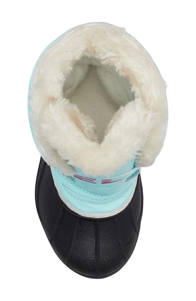 Shop Sorel Kids' Snow Commander Insulated Waterproof Boot In Ocean Surf/ Cactus Pink