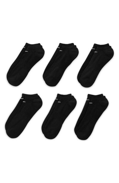 Shop Nike Kids' 6-pack Everyday Cushioned No-show Training Socks In Black/ White