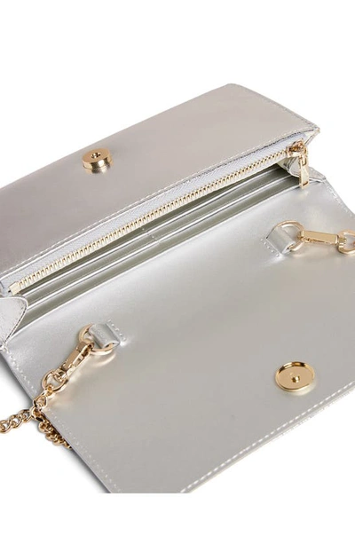 Shop Ted Baker Liberta Leather Wallet On A Chain In Silver