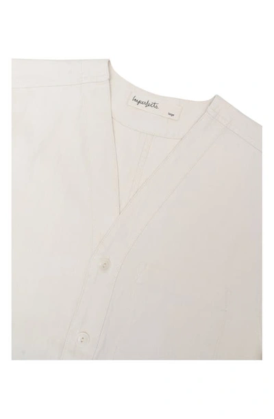 Shop Imperfects Benny Short Sleeve Hemp & Organic Cotton V-neck Jersey In Natural