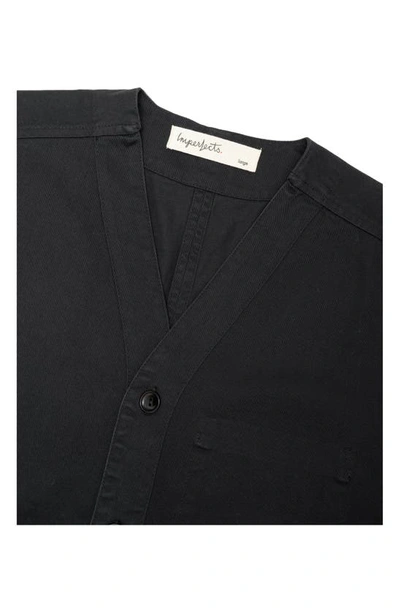 Shop Imperfects Benny Short Sleeve Organic Cotton V-neck Jersey In Jet Black