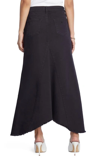 Wash Lab Denim Selma Pieced Asymmetric Denim Maxi Skirt In True Black