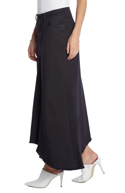Wash Lab Denim Selma Pieced Asymmetric Denim Maxi Skirt In True Black
