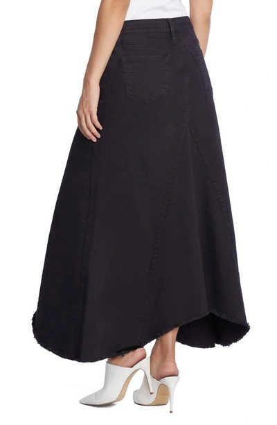 Wash Lab Denim Selma Pieced Asymmetric Denim Maxi Skirt In True Black