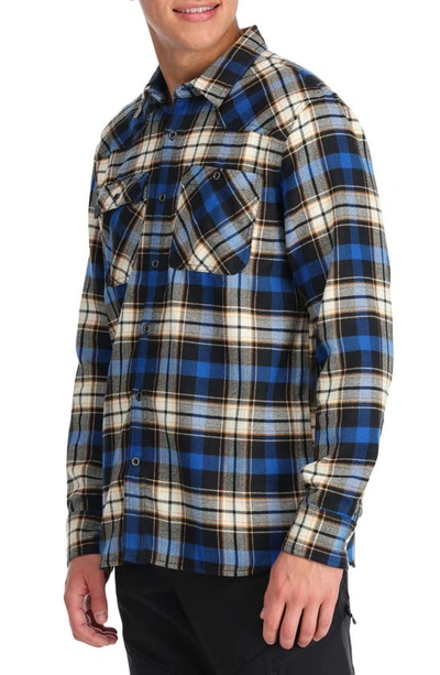 Shop Outdoor Research Feedback Flannel Button-up Shirt In Classic Blue Plaid