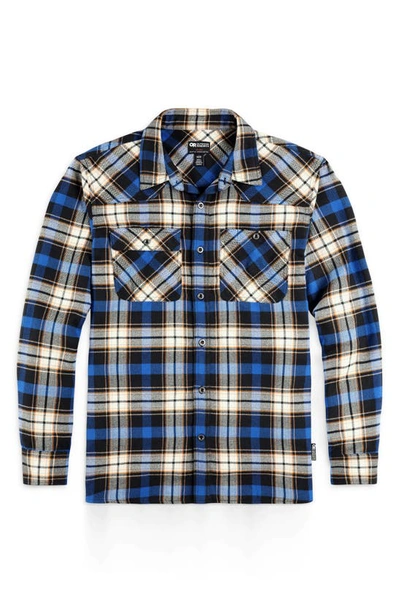 Shop Outdoor Research Feedback Flannel Button-up Shirt In Classic Blue Plaid