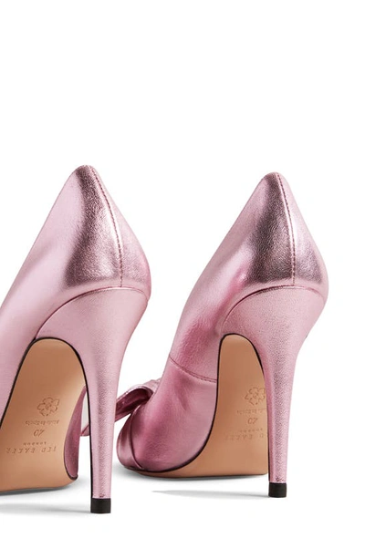 Shop Ted Baker Ryal Metallic Bow Court Pump In Light Pink
