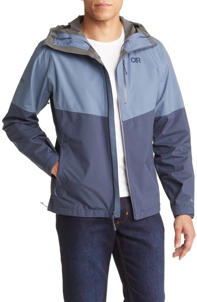 Shop Outdoor Research Foray Ii Waterproof Jacket In Nimbus/ Naval Blue