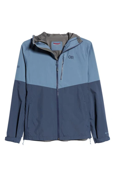 Shop Outdoor Research Foray Ii Waterproof Jacket In Nimbus/ Naval Blue