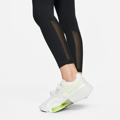 Shop Nike Pro 365 High Waist 7/8 Leggings In Black/ Volt/ White