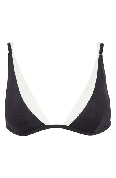 Shop L*space Finneas Contrast Trim Bikini Top In Black/ Cream