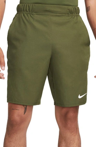 Shop Nike Court Dri-fit Victory Athletic Shorts In Rough Green/ White
