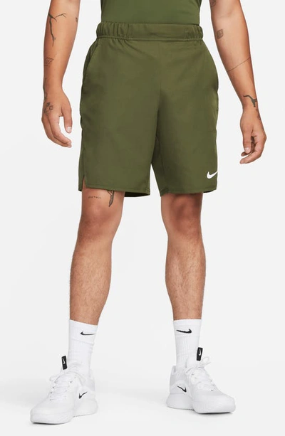 Shop Nike Court Dri-fit Victory Athletic Shorts In Rough Green/ White