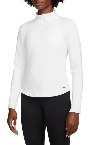 Shop Nike Therma-fit One Long Sleeve Half Zip Pullover In White/black
