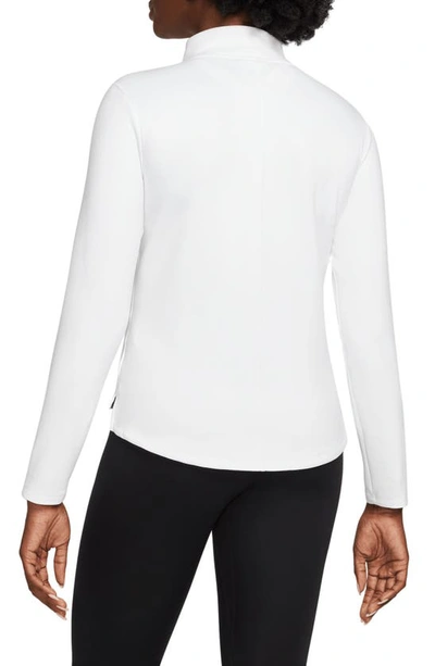 Shop Nike Therma-fit One Long Sleeve Half Zip Pullover In White/black