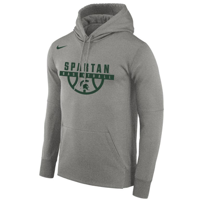 Shop Nike Gray Michigan State Spartans Basketball Drop Circuit Performance Pullover Hoodie
