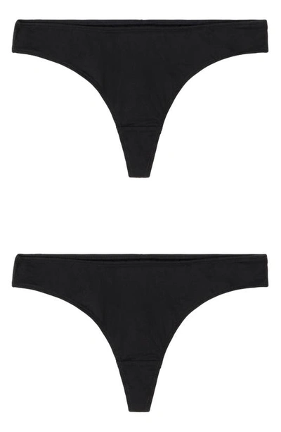Kent 2-pack Compostable Organic Cotton Thongs In Black