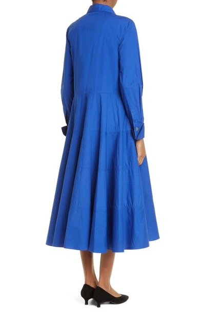 Shop Co Tiered Long Sleeve Tton Shirtdress In 431 Azure