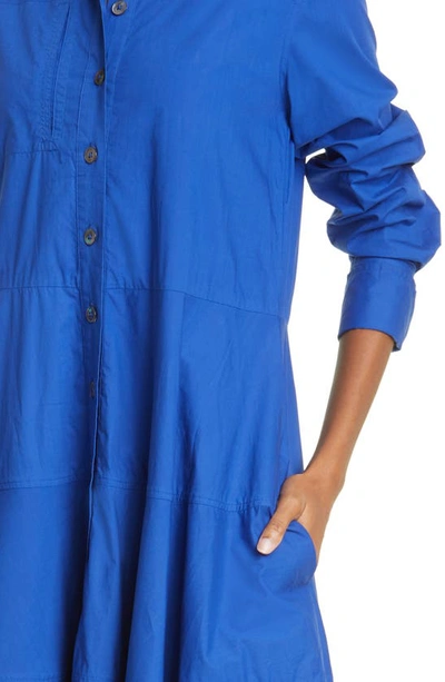 Shop Co Tiered Long Sleeve Tton Shirtdress In 431 Azure