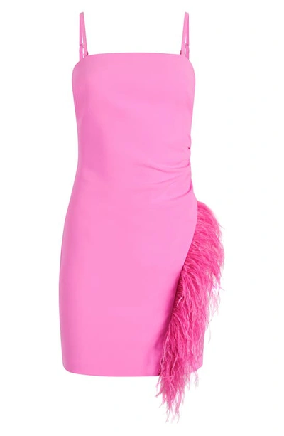 Shop Likely Owens Side Fringe Minidress With Removable Straps In Pink Sugar