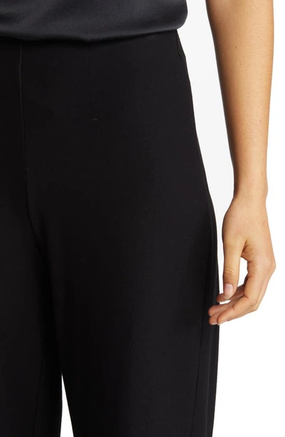 Eileen Fisher Crinkled Wide-leg Ankle Pants In Black