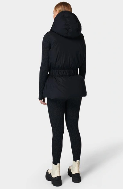 Shop Sweaty Betty Formation Water Resistant Down Puffer Vest In Night Black