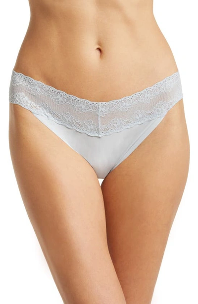 Shop Natori Bliss Perfection Thong In Dusty Light Blue