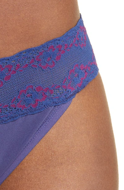 Shop Natori Bliss Perfection Thong In Dk Blu/ Cab