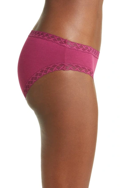 Shop Natori Bliss Cotton Girl Briefs In Cabernet