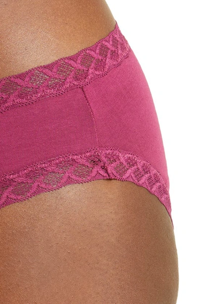 Shop Natori Bliss Cotton Girl Briefs In Cabernet