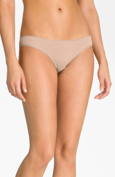 Shop On Gossamer Cabana Stretch Cotton Bikini In Champagne