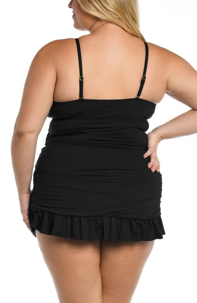 Shop La Blanca Island Goddess Keyhole Tankini Swim Top In Black