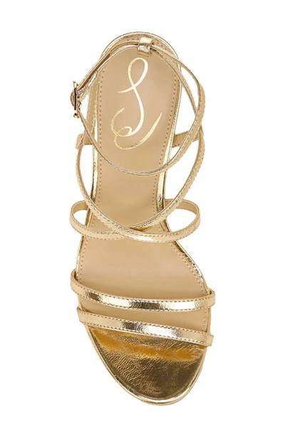 Shop Sam Edelman Delanie Strappy Sandal In Gold Leaf