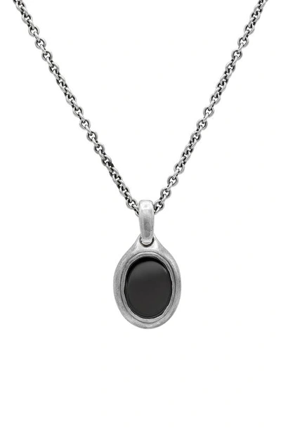 Shop John Varvatos Artisan Hematite Pendant Necklace In Silver