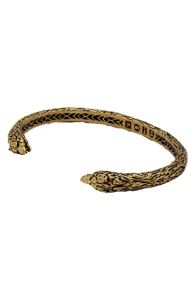 Shop John Varvatos Wolf Cuff Bracelet In Brass