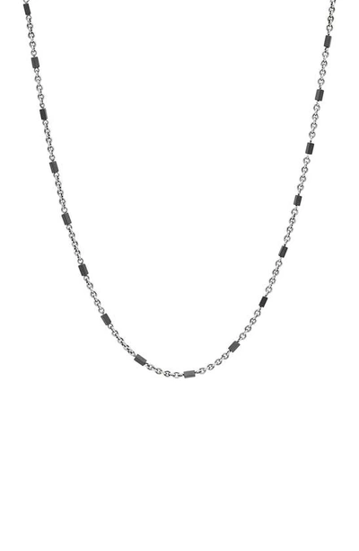 Shop John Varvatos Artisan Hematite Station Necklace In Silver