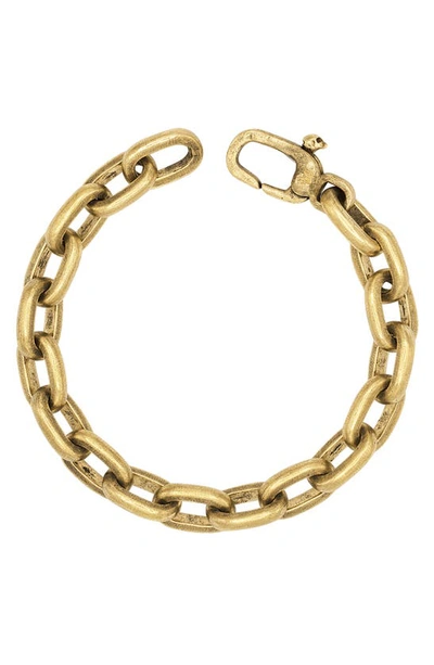 Shop John Varvatos Artisan Chain Bracelet In Brass
